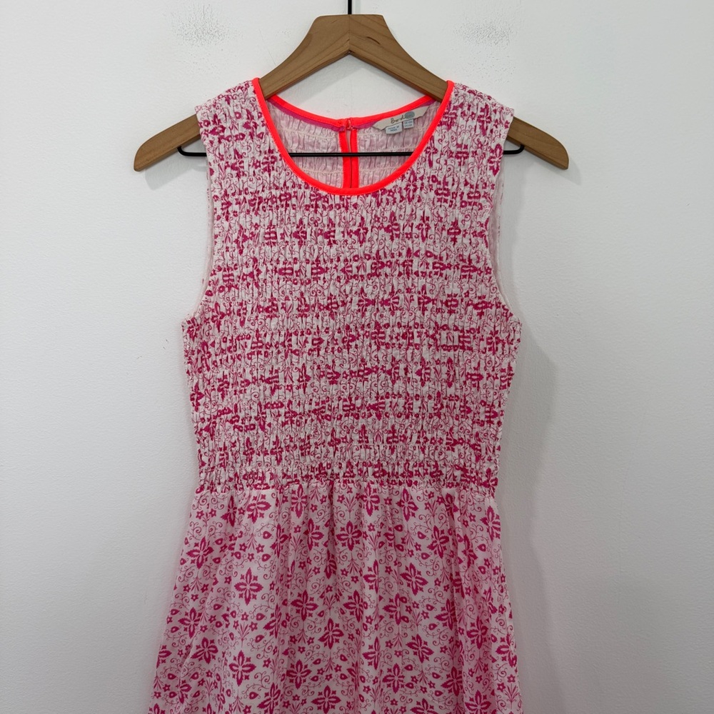 Boden Terese Maxi Dress Smocked Sleeveless Pink White Floral Size 6 - Picture 4 of 8